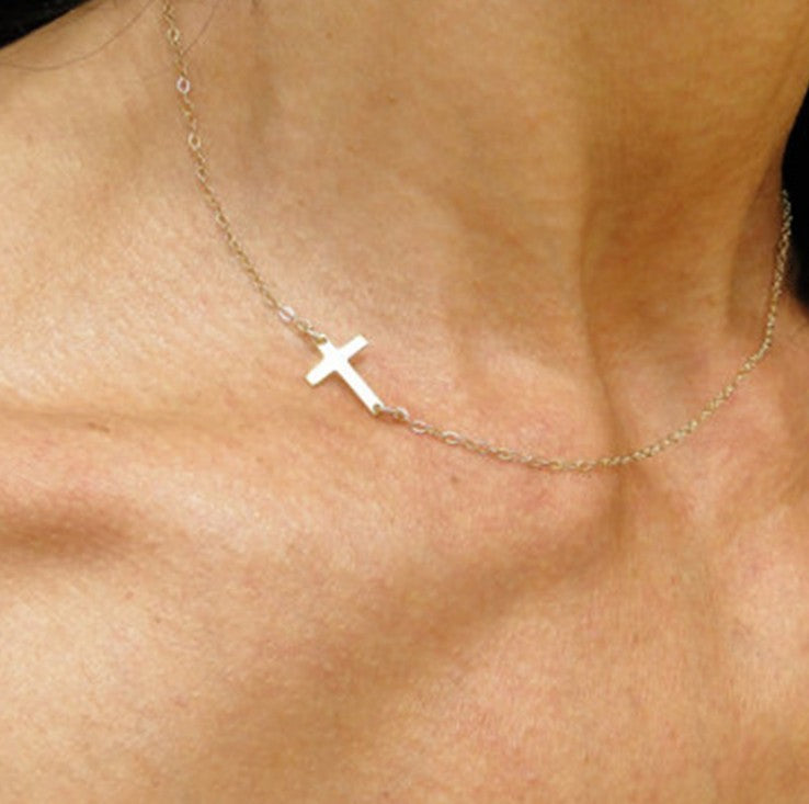 Sideways Cross Necklace